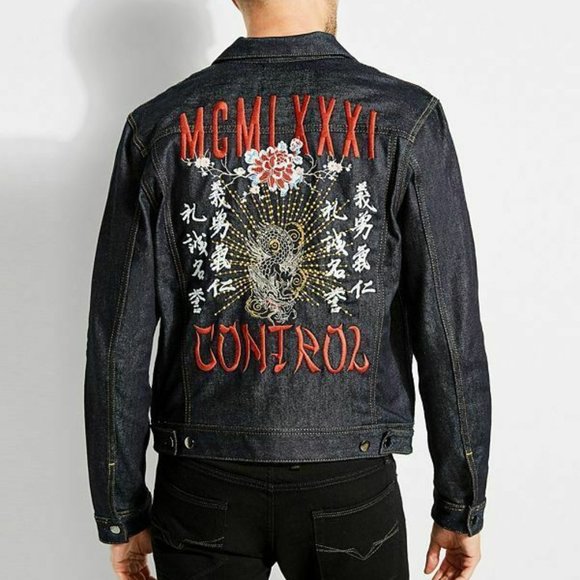 Guess Other - New GUESS Men's Rex Denim Embroidery Jacket